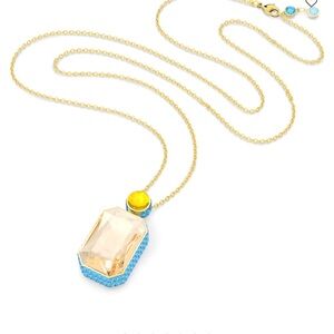 Swarovski Orbita octagon cut crystal necklace pendant and chain.